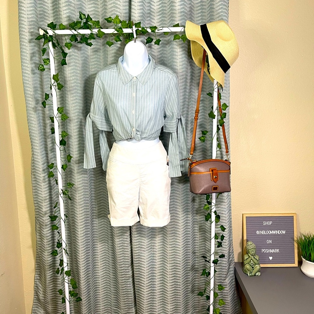 2 PC SET! Jag Shorts w Pinstripe Button Down